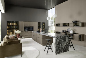 Offene Küchen Nolte-moderne-Landhaus-Inselkueche-Lack-matt